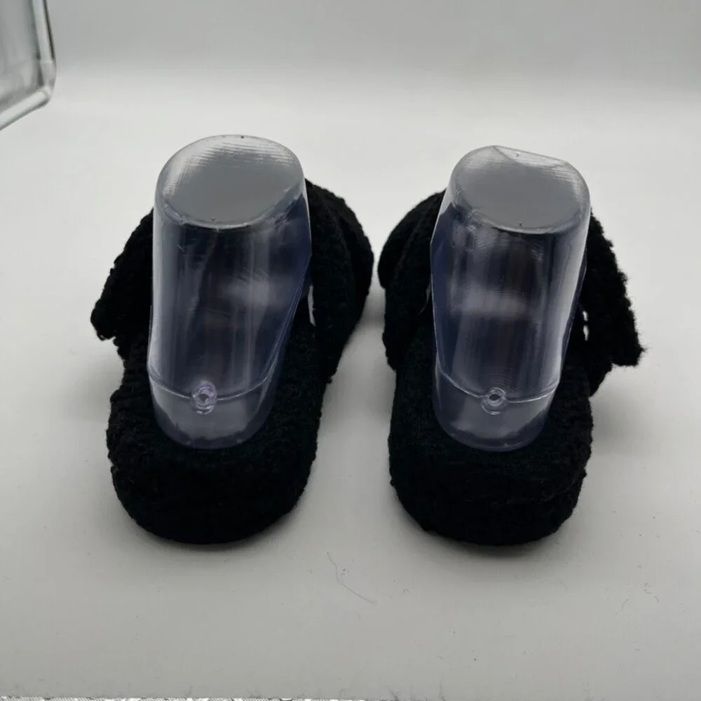 The Oodie Black Sherpa Double Strap Slip-On Slides Women's Size 7-8 NEW - Picture 3 of 8